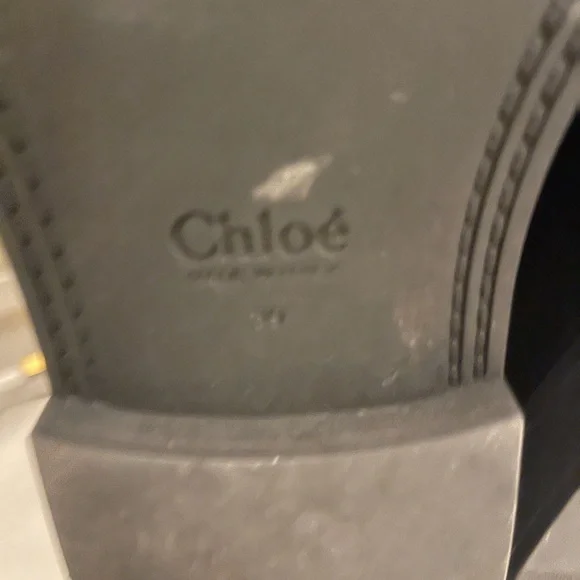 Chloe Marcie Black Leather Loafers, Sz 9 - Picture 5 of 6